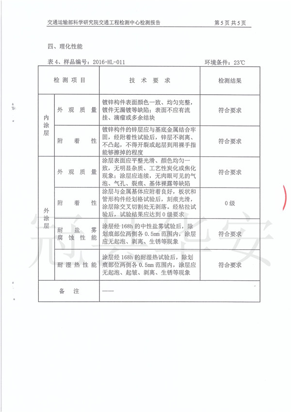 噴塑波形護欄檢測報告