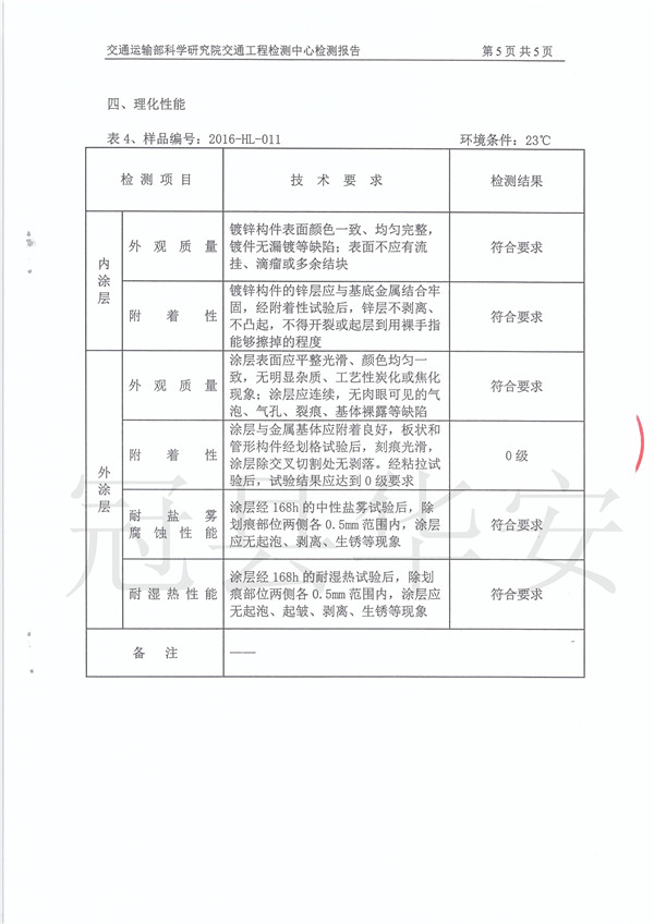 三波噴塑波形護欄板檢測報告 三波噴塑波形護欄板檢測報告